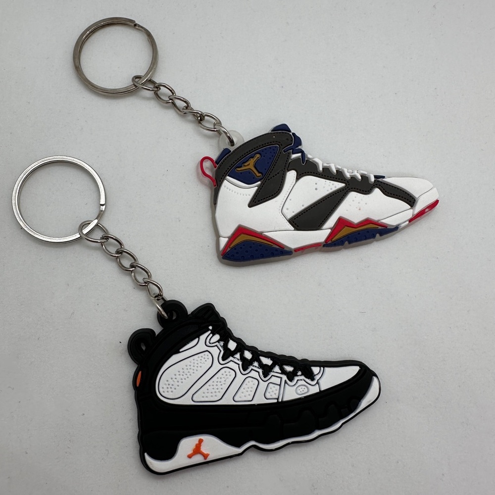 Nike Air Jordan Shoe Keychains 3D Mini Sneaker Charm (Pack of 2)